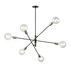 DVI LIGHTING LAKE LOFT 6 LT PENDANT PLATINUM DVP41124PL+GR port elgin
