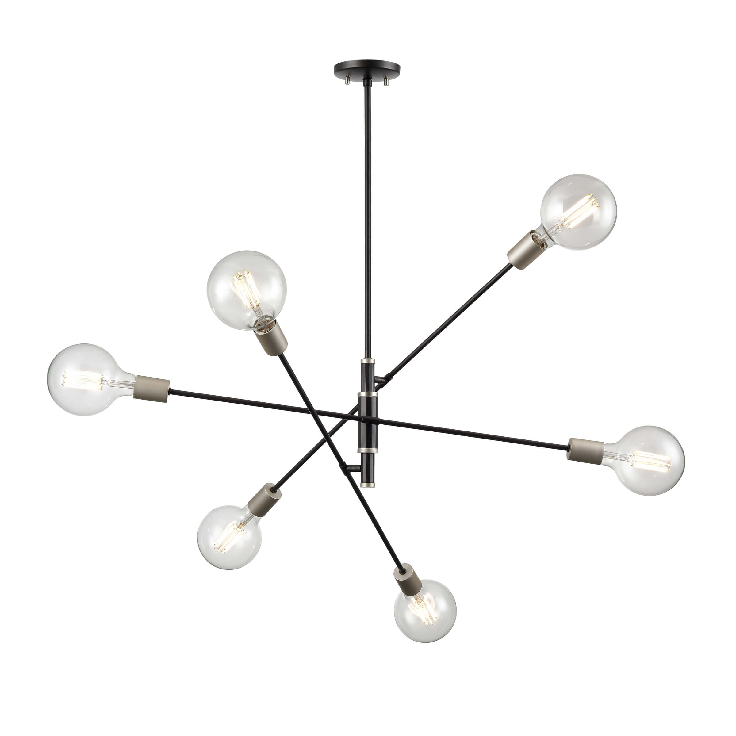 DVI LIGHTING LAKE LOFT 6 LT PENDANT PLATINUM DVP41124PL+GR port elgin