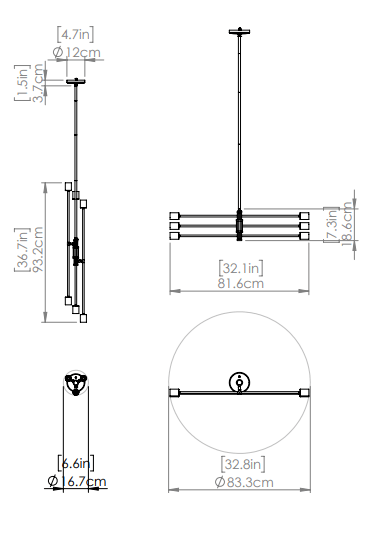 DVI LIGHTING LAKE LOFT 6 LT PENDANT BRASS DVP41124BR+GR oakville