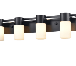 DVI LIGHTING TUXEDO 4 LT VANITY EBONY DVP40744EB+CH-OP belleville