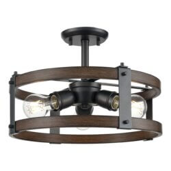 DVI LIGHTING OAKHURST 3 LT SEMI-FLUSH MOUNT GRAPHITE DVP40312GR+IW burlington