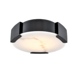 DVI LIGHTING PETRA 7.75" LED FLUSH MOUNT EBONY DVP42018EB-GFA aurora
