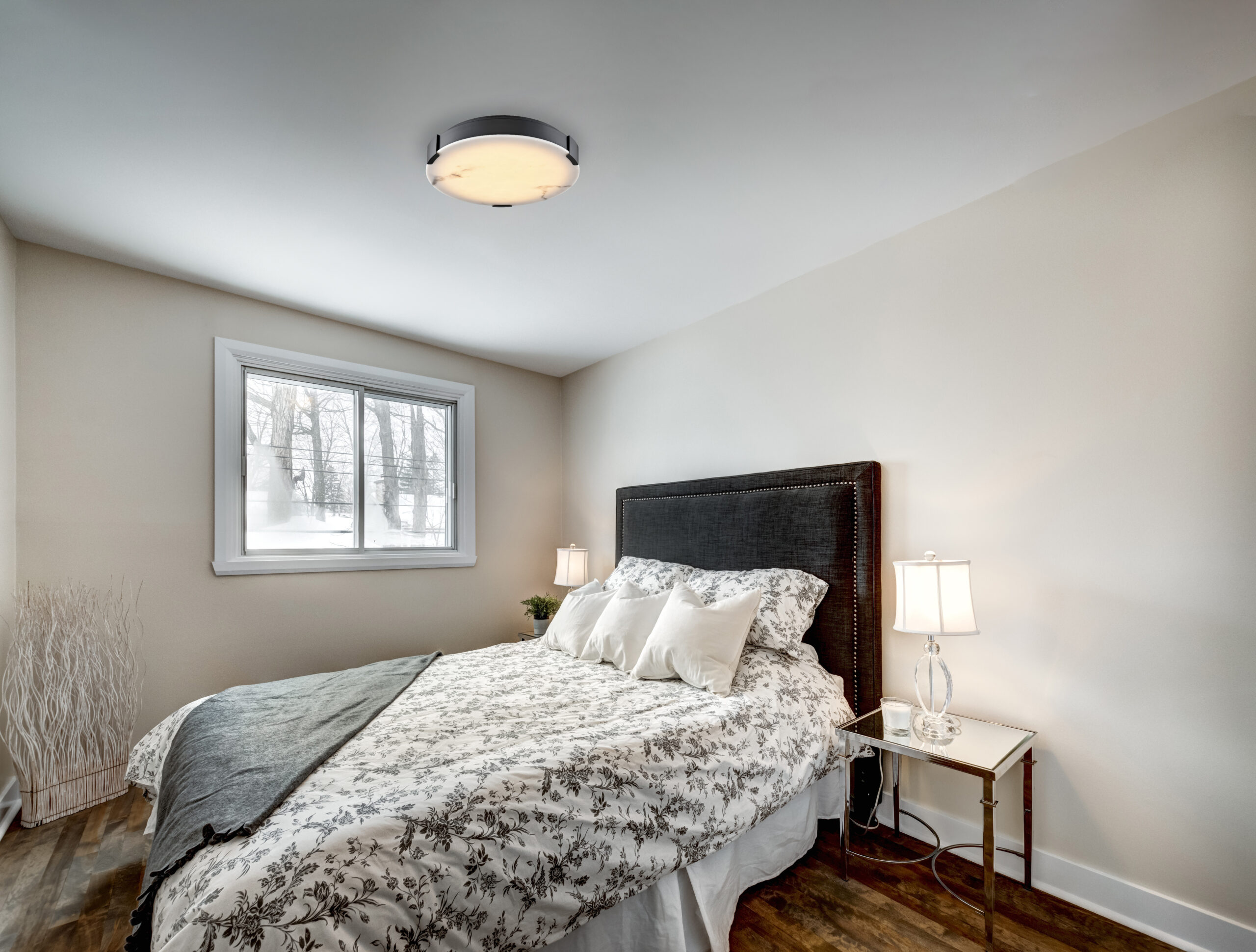 DVI LIGHTING PETRA 18" LED FLUSH MOUNT EBONY DVP42048EB-GFA port elgin