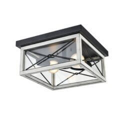 DVI LIGHTING COUNTRY FAIR FLUSH MOUNT BIRCHWOOD DVP43370BK+BIW-CL kelowna