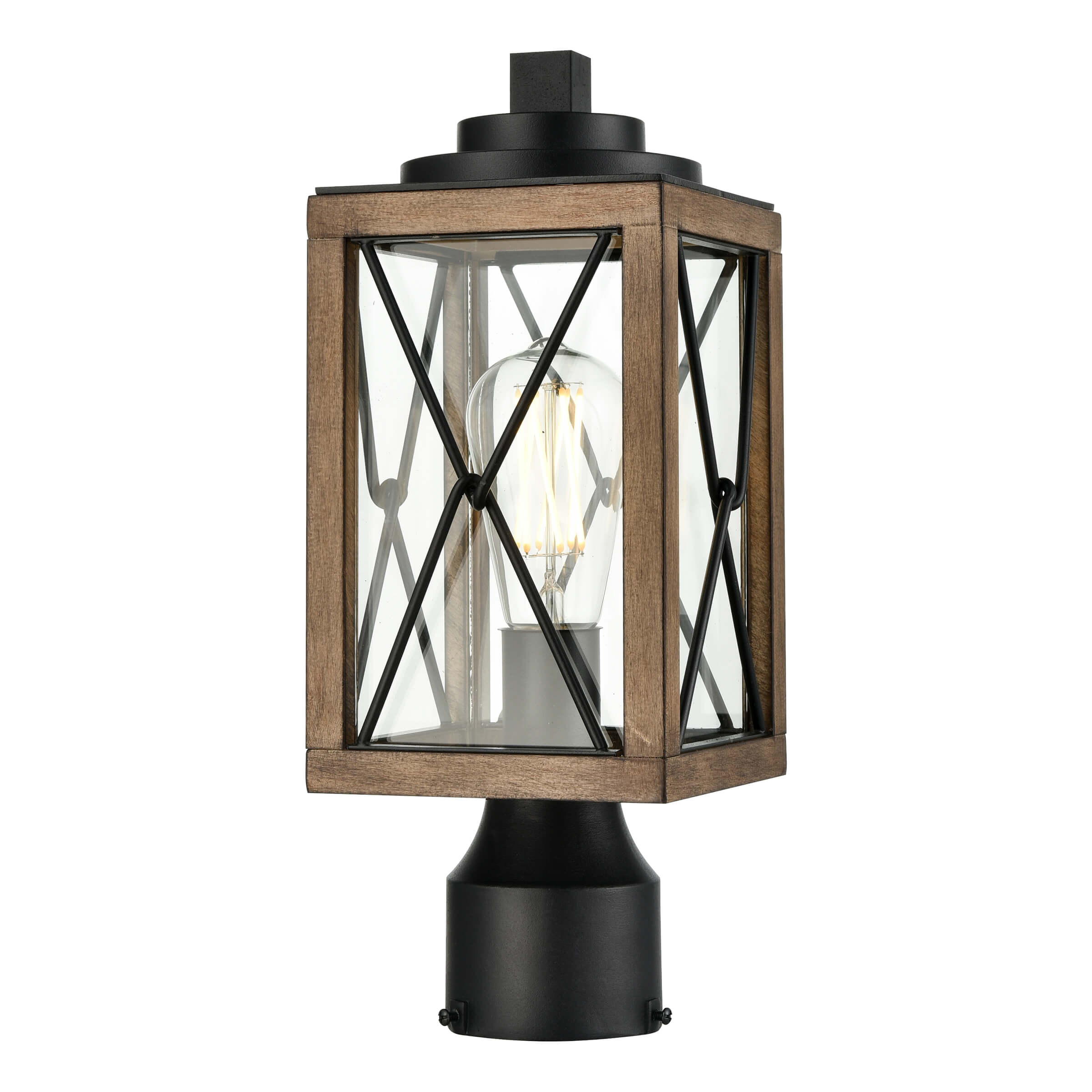 DVI LIGHTING COUNTRY FAIR LAMP POST IRONWOOD DVP43377BK+IW-CL godridge