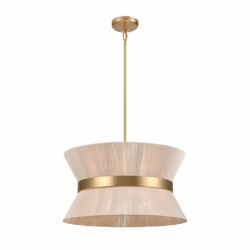 DVI LIGHTING ELLESMERE 6 LIGHT PENDANT OAT SHADE DVP43605BR-OAT milton