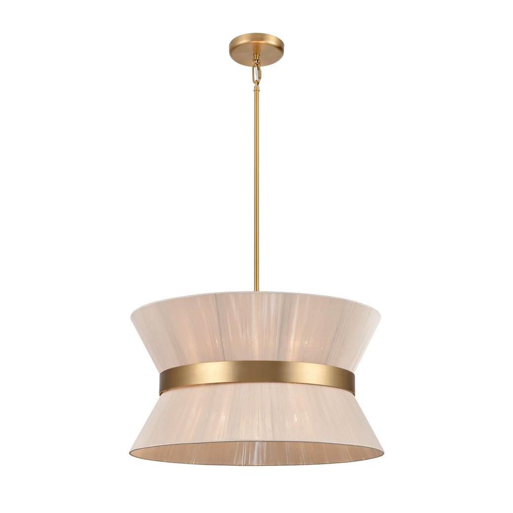 DVI LIGHTING ELLESMERE 6 LIGHT PENDANT OAT SHADE DVP43605BR-OAT milton