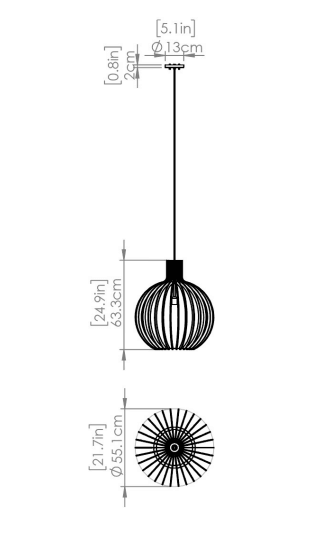 DVI LIGHTING NAHANNI PARK 22" PENDANT BLACK DVP42610BK-BW peterborough