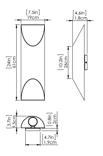 DVI LIGHTING BRECON OUTDOOR ROUND 24" SCONCE DVP43092SS+BK vancouver