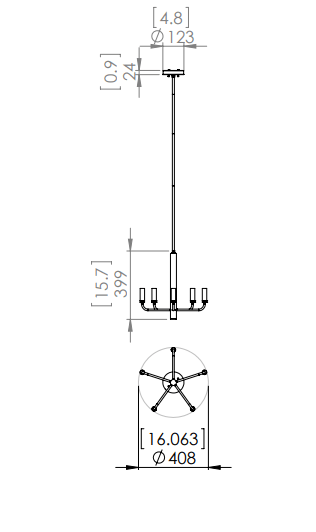 DVI LIGHTING OLIVIA 5 LT CHANDELIER GRAPHITE DVP44025MF+GR gatineau