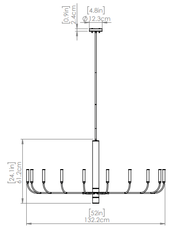 DVI LIGHTING OLIVIA 18 LT CHANDELIER GRAPHITE DVP44050MF+GR quebec city