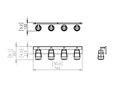 DVI LIGHTING LAKE OF THE WOODS 4 LT VANITY GRAPHITE DVP44444GR-CL port elgin