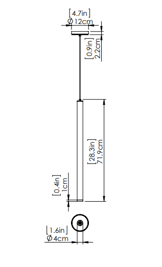 DVI LIGHTING BAFFIN 28" MINI-PENDANT EBONY DVP45110MF+EB gatineau