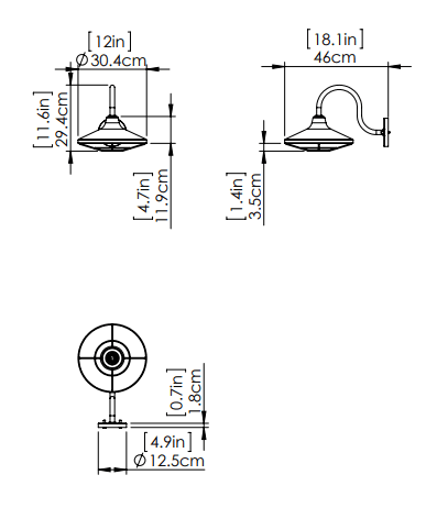 DVI LIGHTING SOMERSET OUTDOOR 12" SCONCE DVP45971BK winnipeg