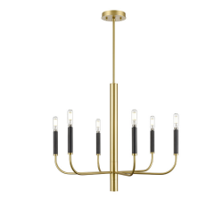 DVI LIGHTING OLIVIA 6 LT CHANDELIER PAINTED SATIN BRASS DVP44026MF+PSB
