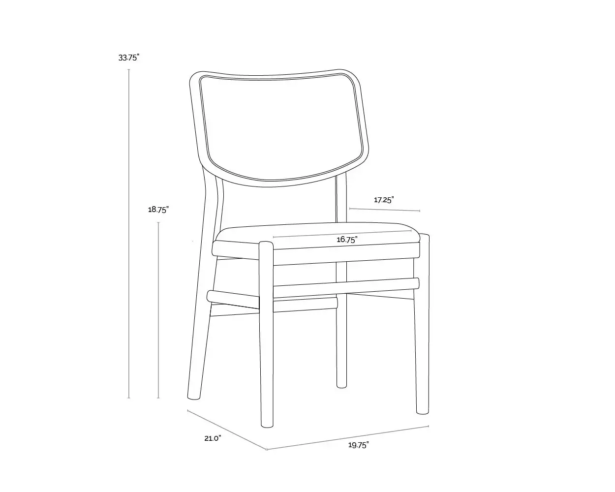 SUNPAN ANNEX DINING CHAIR BLACK SET OF TWO 111842 aurora