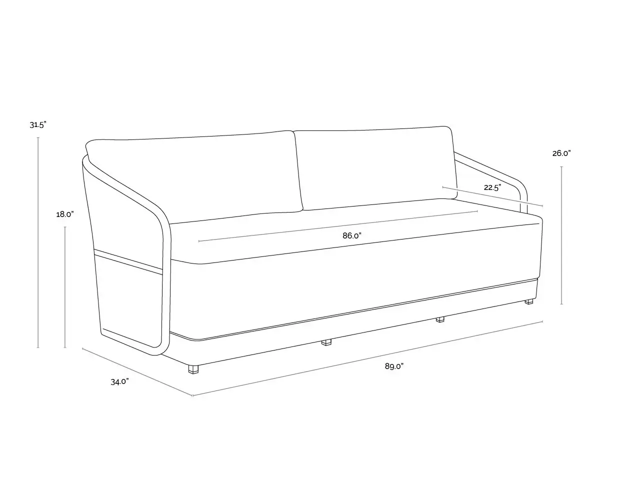 SUNPAN Allariz Sofa Warm Grey 109653 vaughan