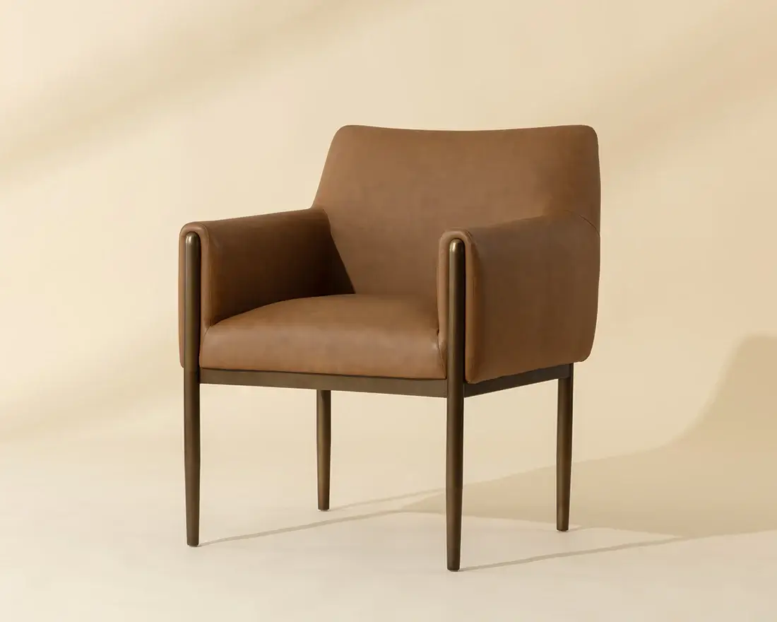 SUNPAN OLEA DINING ARMCHAIR - MILLIKEN COGNAC 112203 kleinburg