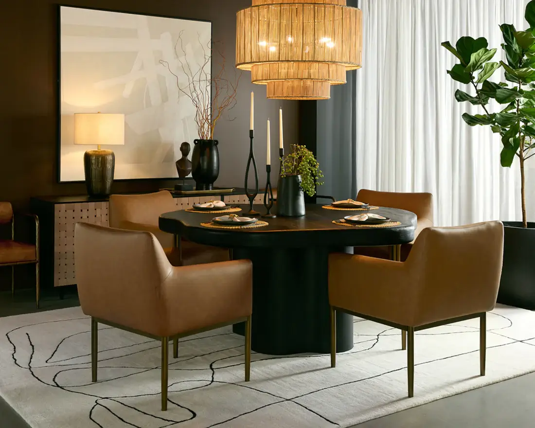 SUNPAN OLEA DINING ARMCHAIR - MILLIKEN COGNAC 112203 kleinburg