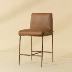 SUNPAN LATHAN COUNTER STOOL - TAN LEATHER 112227 quebec city