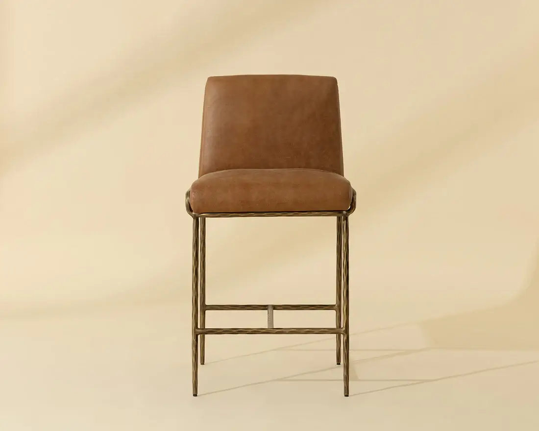 SUNPAN LATHAN COUNTER STOOL - TAN LEATHER 112227 quebec city