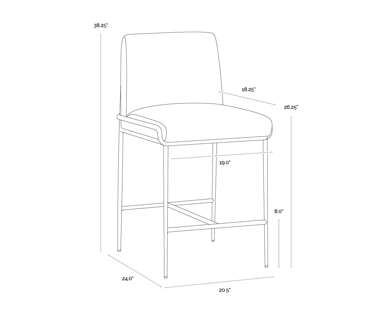 SUNPAN LATHAN COUNTER STOOL - TAN LEATHER 112227 quebec city