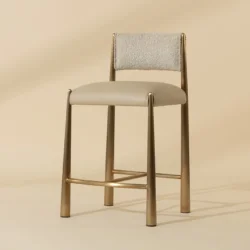 SUNPAN BAYARD COUNTER STOOL - ANTIQUE BRASS - NAPA BEIGE 112688 grimsby