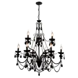 CWI LIGHTING KEEN 9 LT 32" BLACK CHANDELIER 5095P32B-9 ottawa