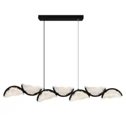 CWI LIGHTING MOON LED 54" BLACK CHANDELIER 1715P54-7-101 port perry