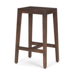 MERCANA COLONY 25" WOODEN STOOL MEDIUM BROWN 71132 monton