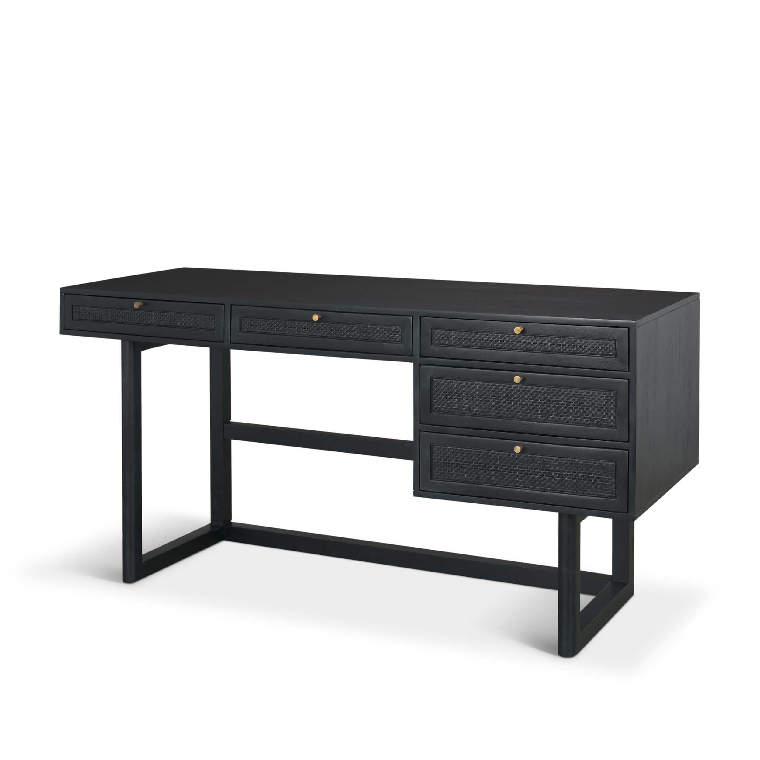 MERCANA GRIER 65" CANE OFFICE DESK BLACK 71145 newmarket