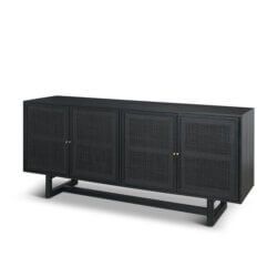 MERCANA GRIER 65" CANE SIDEBOARD BLACK 71146 aurora