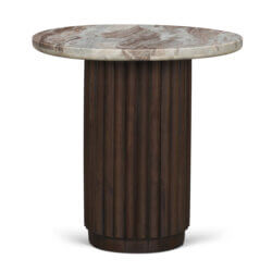 MERCANA MARBRELLO MARBLE FLUTED WOOD SIDE TABLE 71213-AB king city