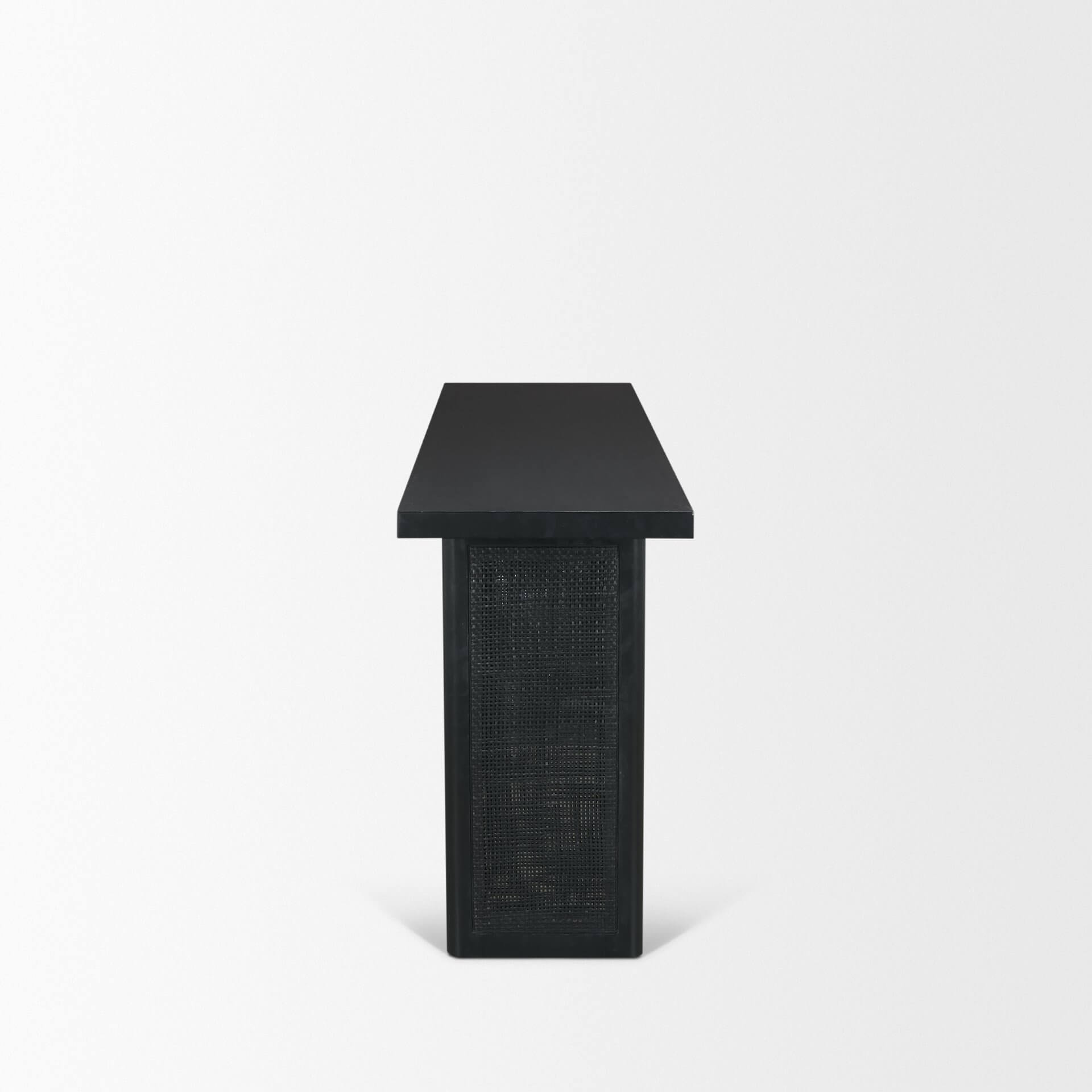 MERCANA GRIER 65" CANE CONSOLE TABLE BLACK 71142 vaughan
