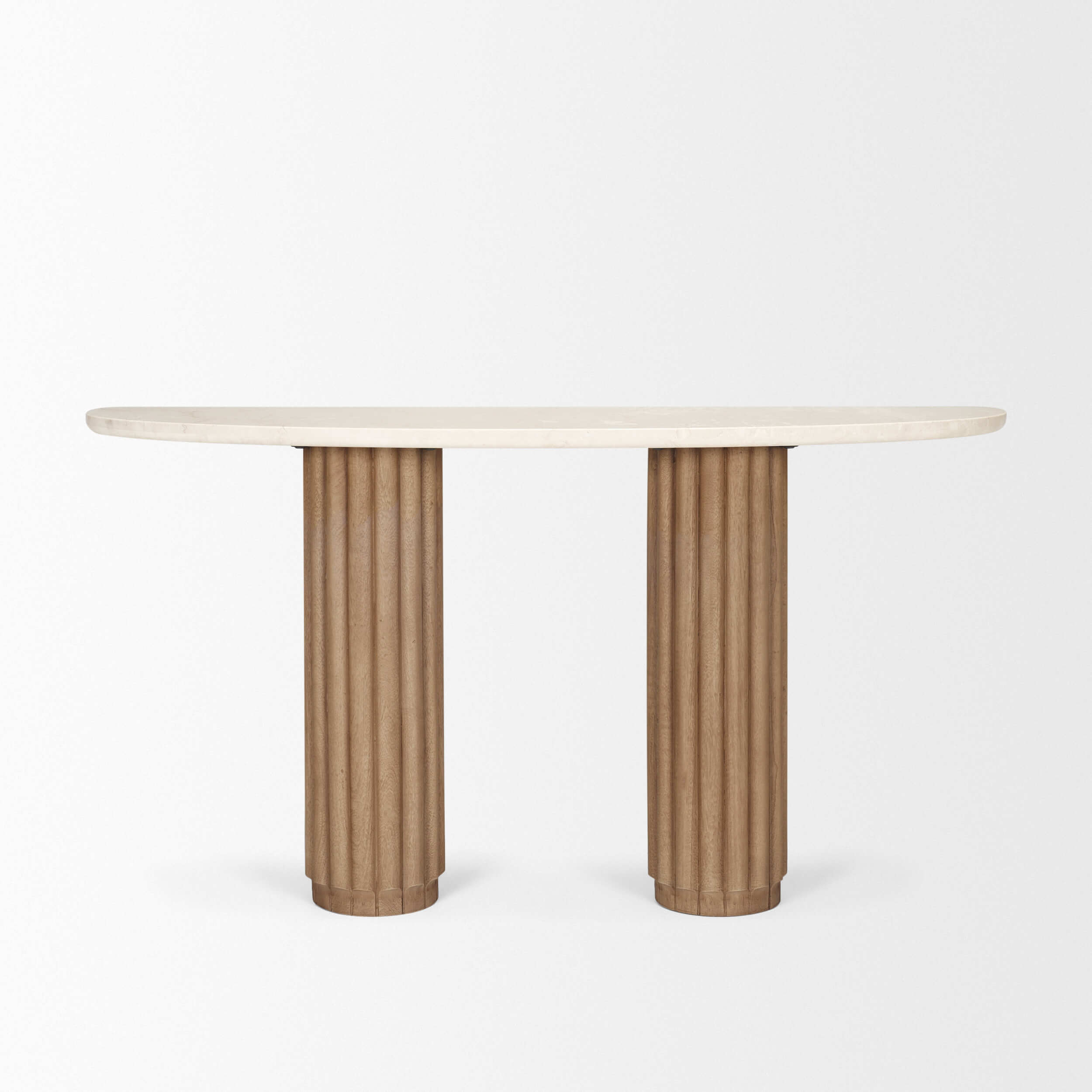 MERCANA MARBRELLO MARBLE FLUTED WOOD CONSOLE TABLE 71286-AB woodbridge