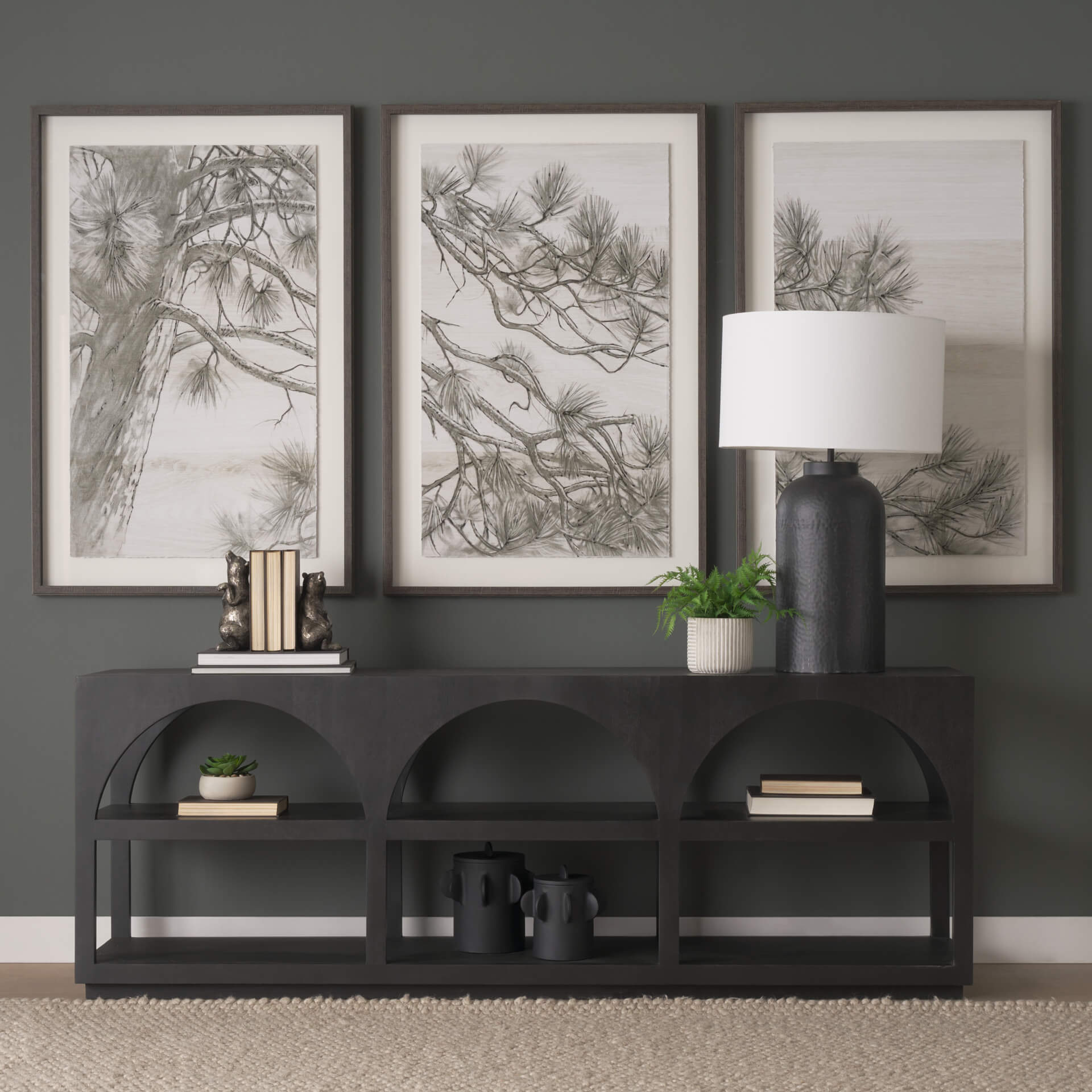 MERCANA BELA ARCHED CONSOLE TABLE BLACK 71139 aurora