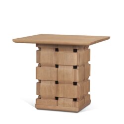 MERCANA TRELLYN LIGHT BROWN WOVEN BASE ACCENT TABLE 71295 fredericton