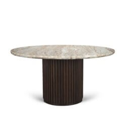 MERCANA MARBRELLO 60" MARBLE FLUTED WOOD DINING TABLE 71215-AB vaughan