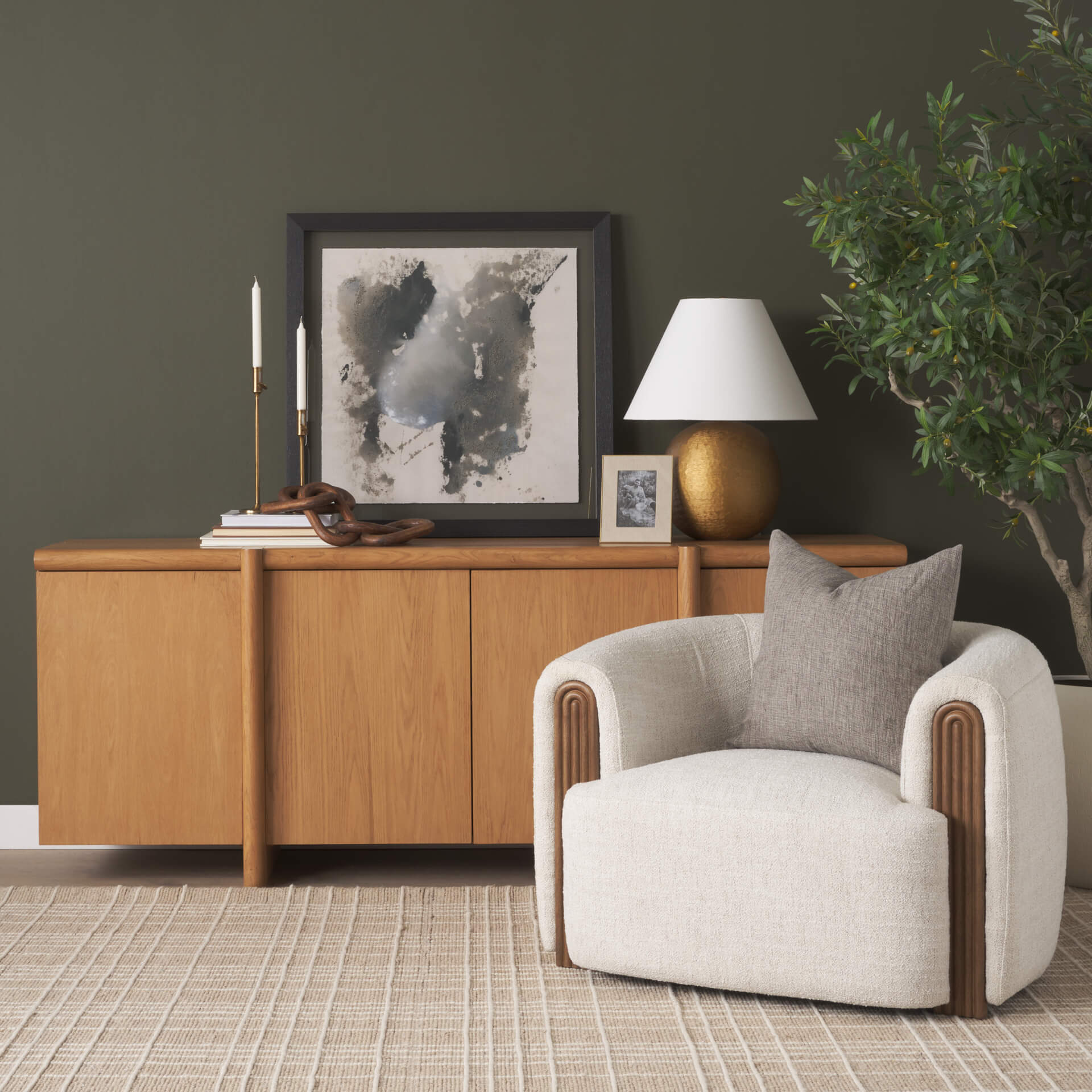 MERCANA KORNELIA OATMEAL BARREL ACCENT CHAIR 71199 toronto