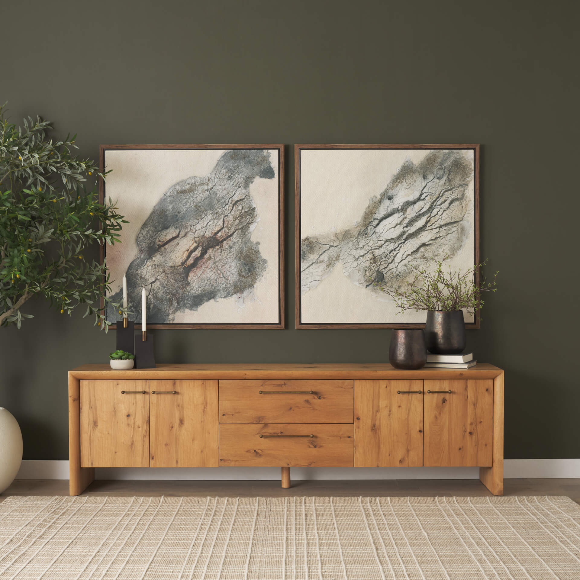 MERCANA BELFORD LIGHT BROWN OAK MEDIA CONSOLE 71230 montreal