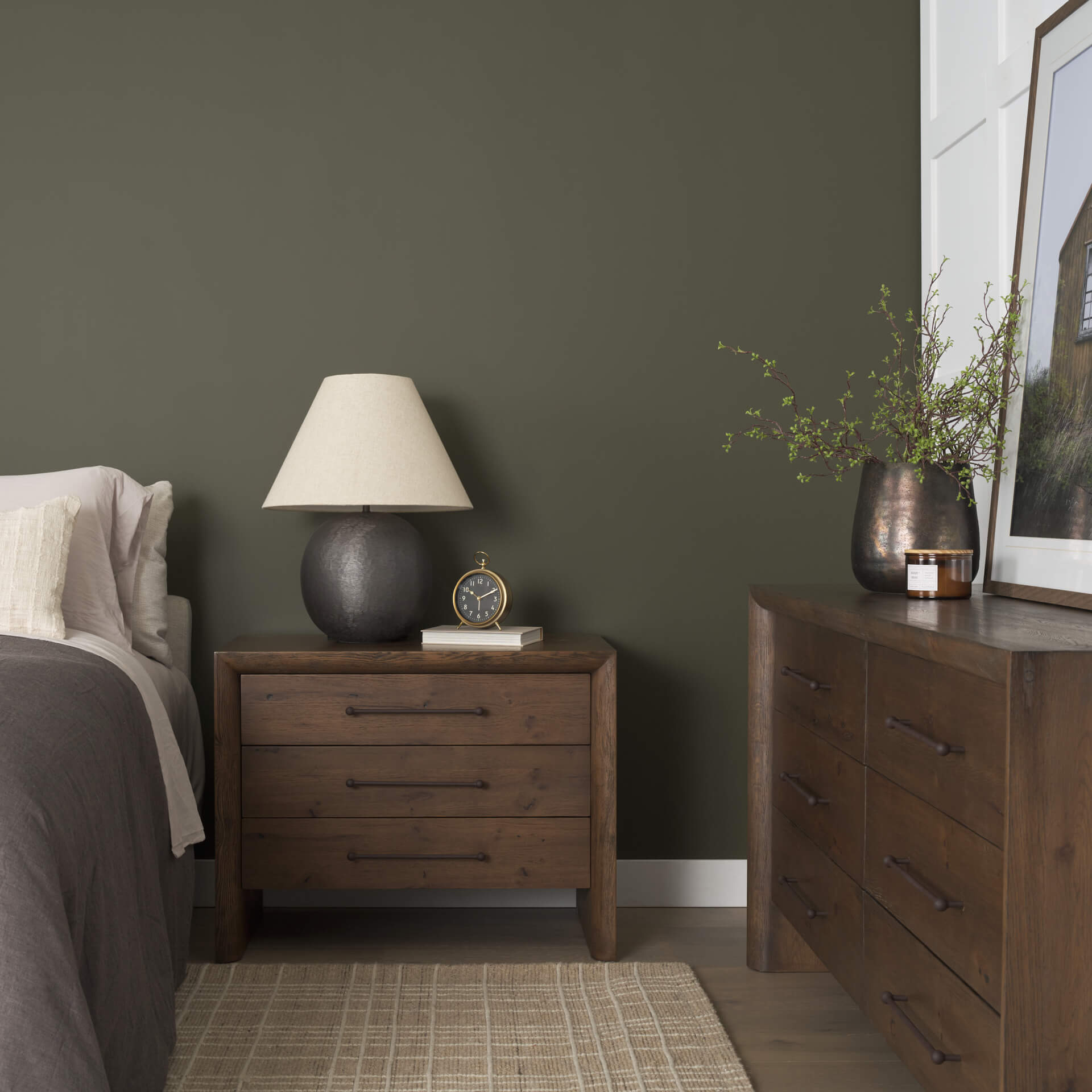 MERCANA BELFORD DARK BROWN OAK NIGHTSTAND 71236 mississauga