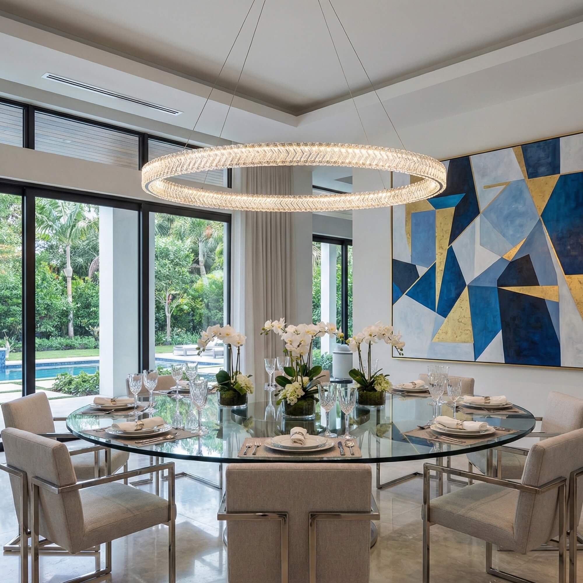 ARTCRAFT CHEVRON PENDANT 40" LED AC5053BN london