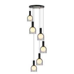 ARTCRAFT JUNA 6 LT CHANDELIER BLACK SC13386BK gatineau