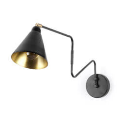 MERCANA COBALT BLACK METAL WALL SCONCE 68775 perth