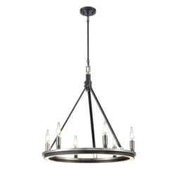 DVI LIGHTING ALETHEIA HYBRID LED 6 LT CHANDELIER SATIN NICKEL DVP46326SN+GR-CCT sarnia