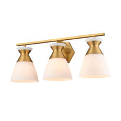 DVI LIGHTING SUNNYBROOK 3 LT VANITY BRASS OPAL DVP47443BR-OP halifax