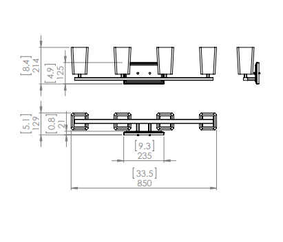 DVI LIGHTING RIVERSIDE 4 LT VANITY EBONY DVP47944EB-SSOP montreal