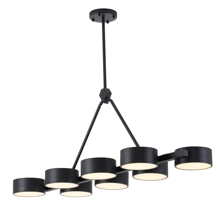 BETHEL BLACK 8 LT LINEAR CHANDELIER LED BE36C50B qucbec city