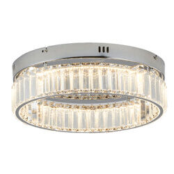 BETHEL ROUND CHROME FLUSH MOUNT GL448FM16CH waterloo