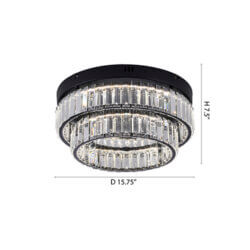 BETHEL ROUND SATIN BLACK FLUSH MOUNT GL450FM15BK brockville